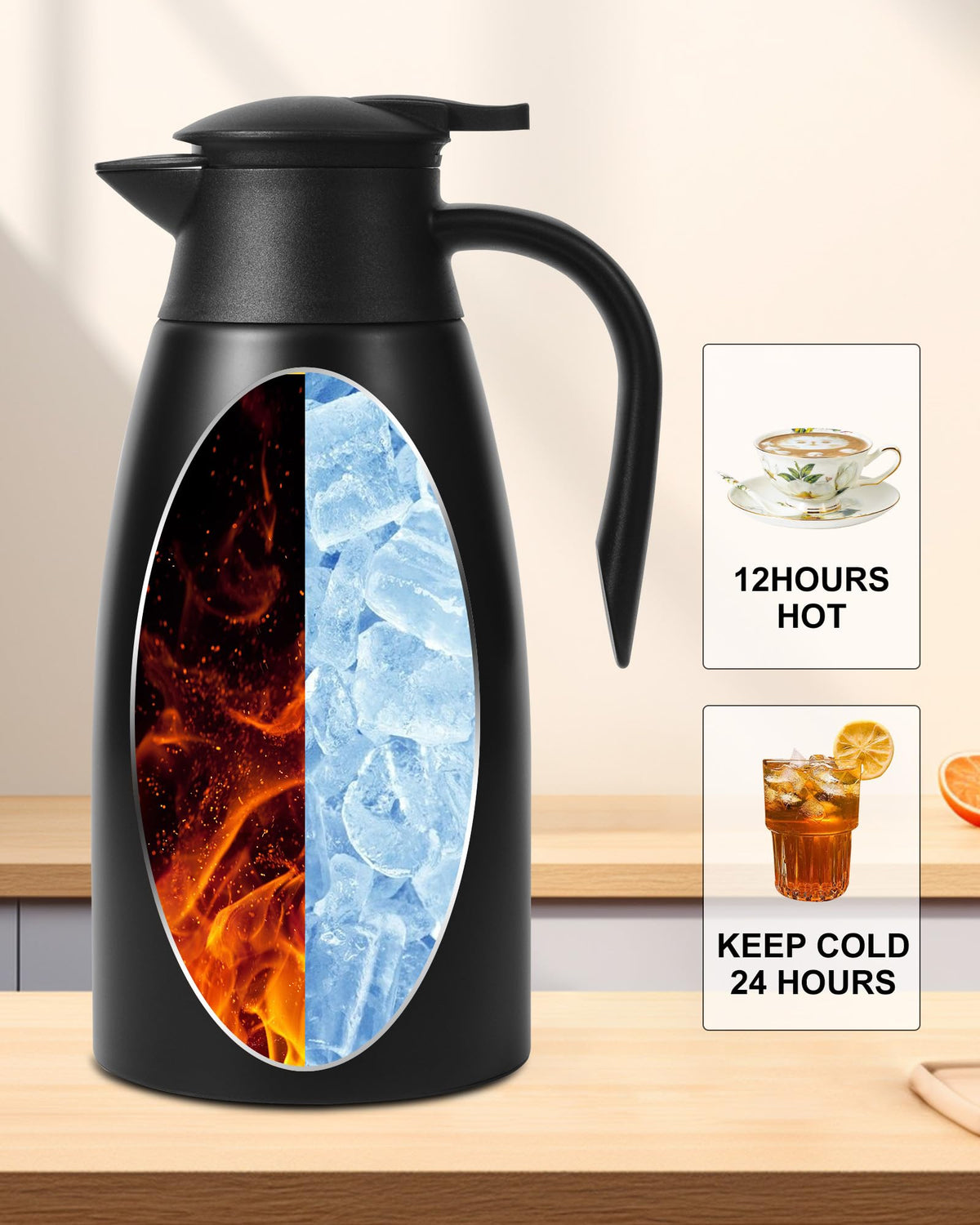 Tgvasz 70oz carafe exterior with cool-touch surface for safe handling