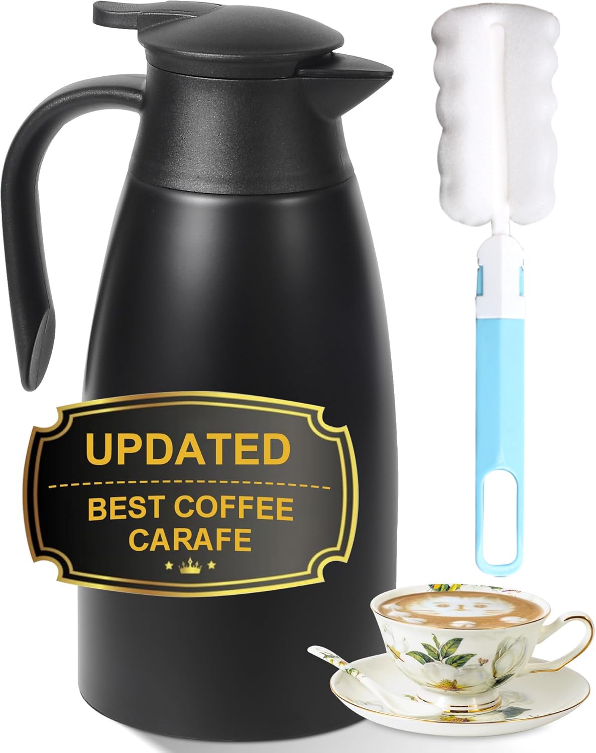 Tgvasz 70oz thermal coffee carafe full view showing large capacity