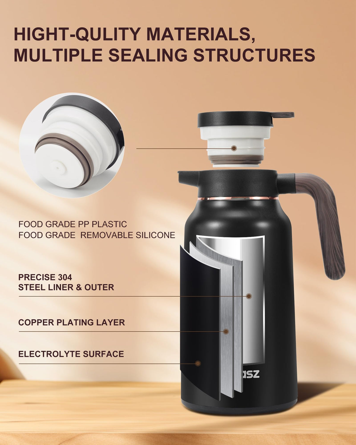 Tgvasz copper-plated liner highlights premium insulation inside.