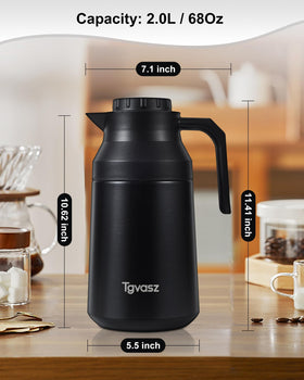 Large mouth opening Tgvasz carafe for easy filling and cleaning