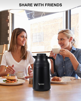 Push-button top Tgvasz coffee thermos for easy pouring