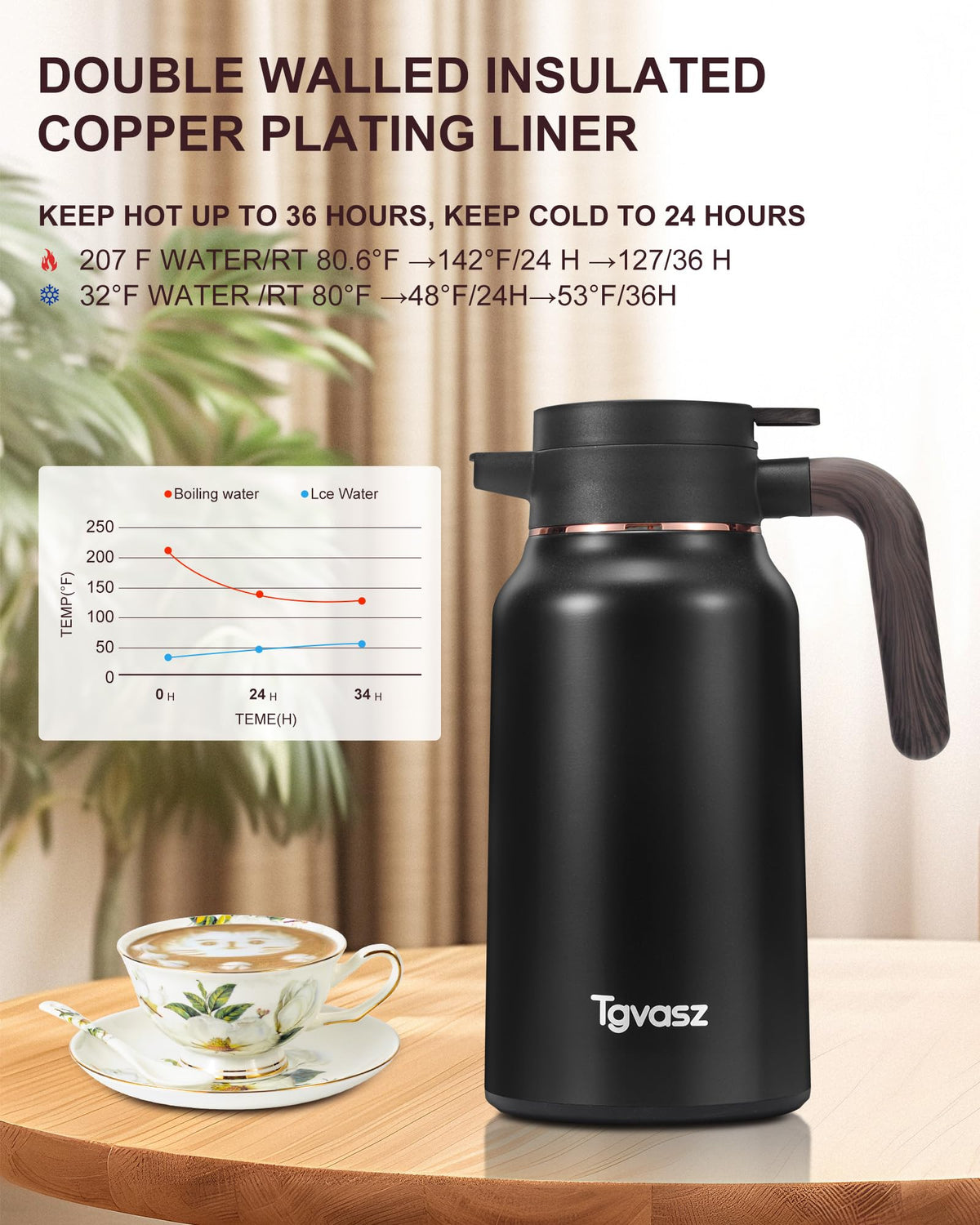Tgvasz stainless exterior shows sturdy build and cool-touch safety.