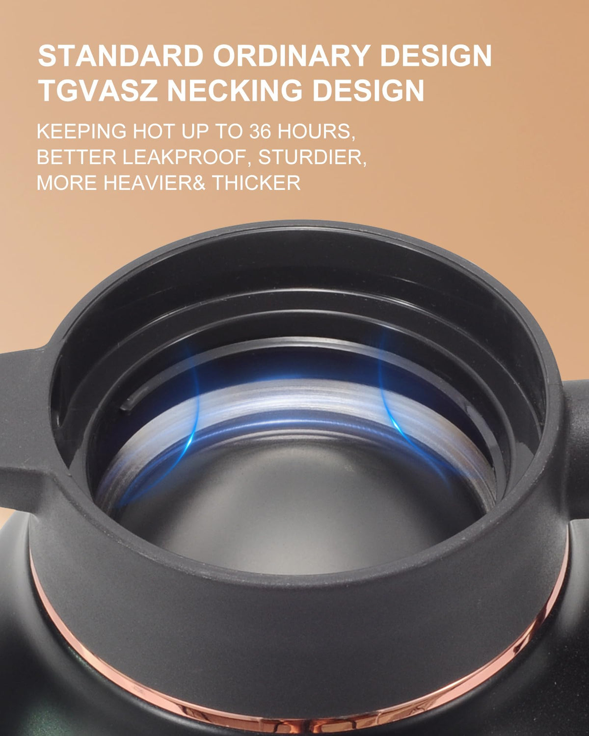 Tgvasz wide-mouth opening enables easy filling and cleaning.
