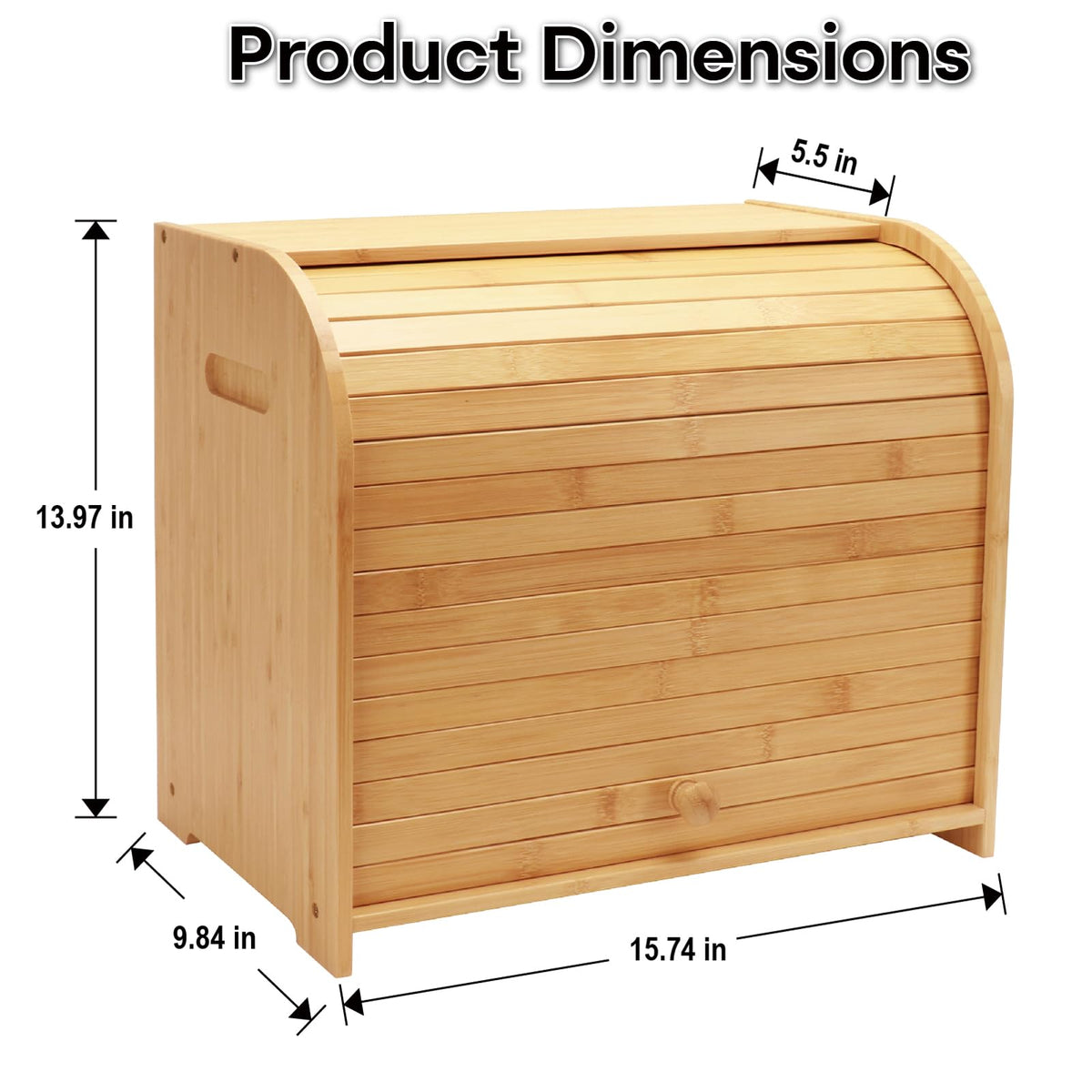 Thalomely bamboo bread box double-layer design keeps loaves organized.