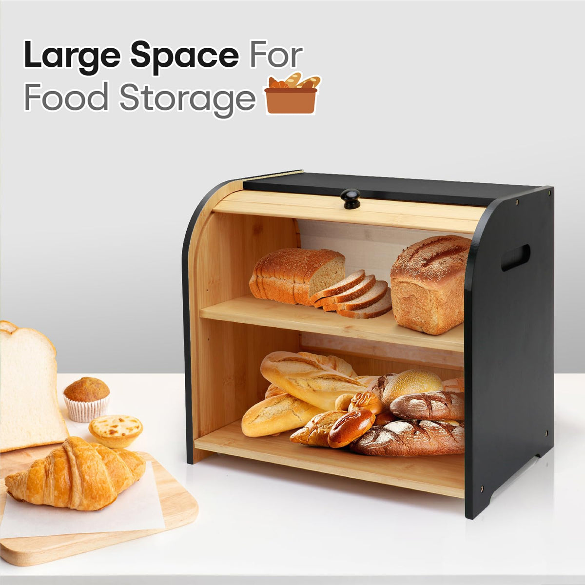 Thalomely bamboo material provides durable, sustainable storage and smooth cleaning.