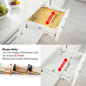Thalomely bamboo spice drawer interior holds up to 48 jars.