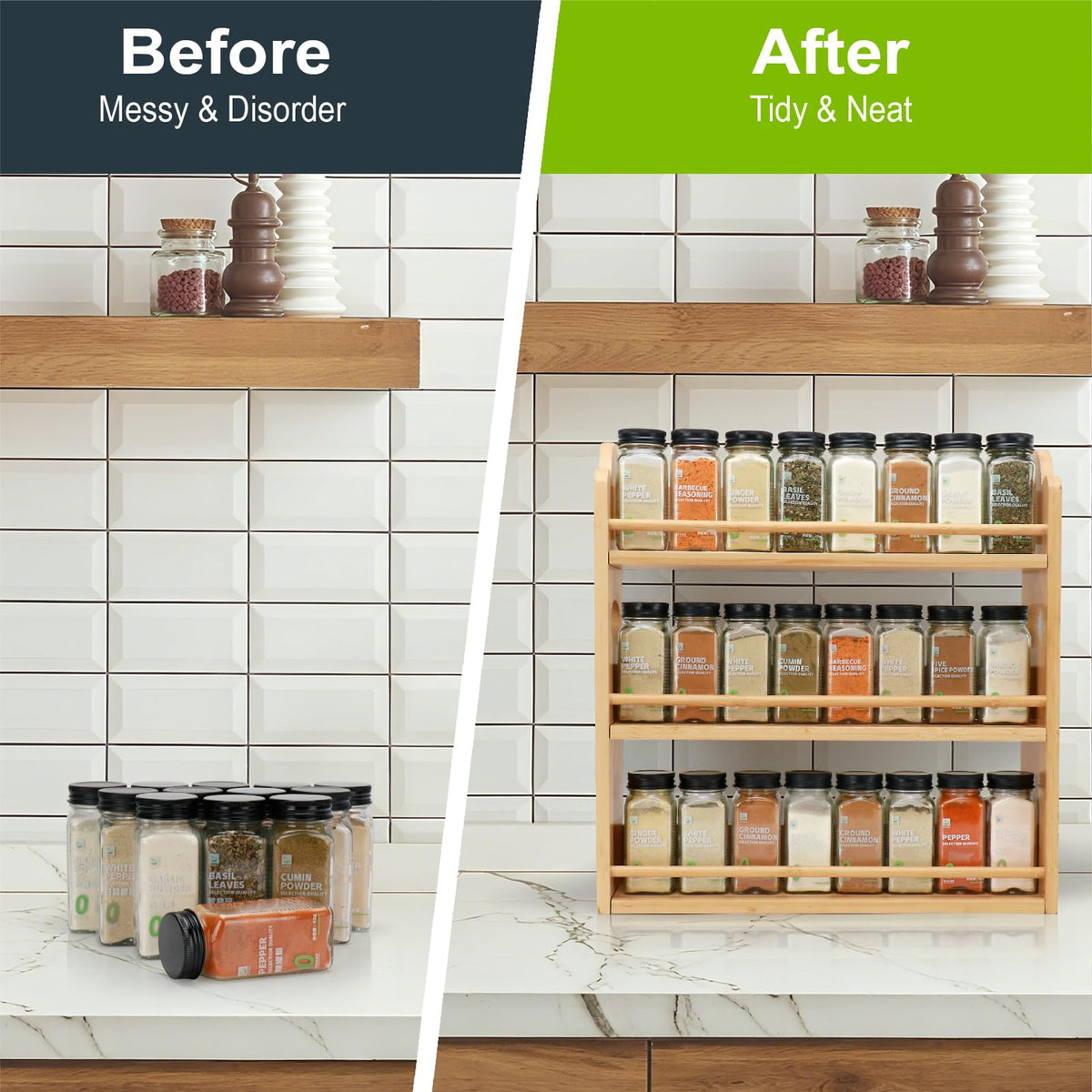 Thalomely on-countertop setup demonstrates easy access to jars while cooking.