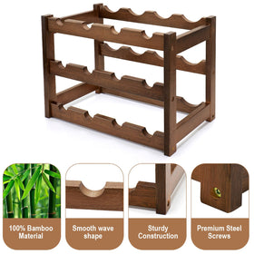 Thalomely bamboo wine rack durable moistureproof surface protects bottles and your rack.