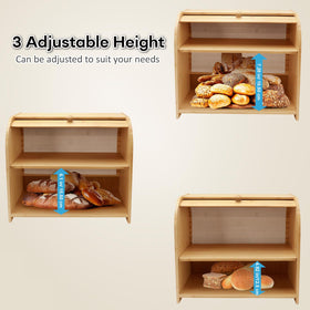 Thalomely bread box airflow holes promote freshness with improved circulation.