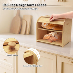 Thalomely natural bamboo texture emphasizes durable, eco-friendly kitchen storage.