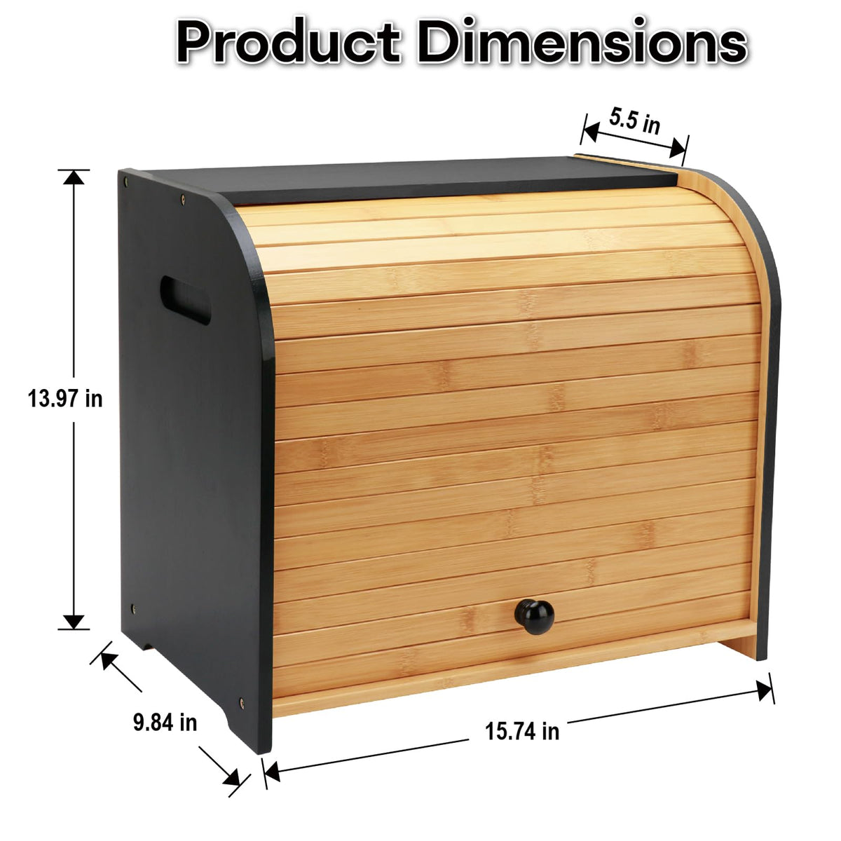 Thalomely bamboo breadbox offers large capacity for loaves and pastries.