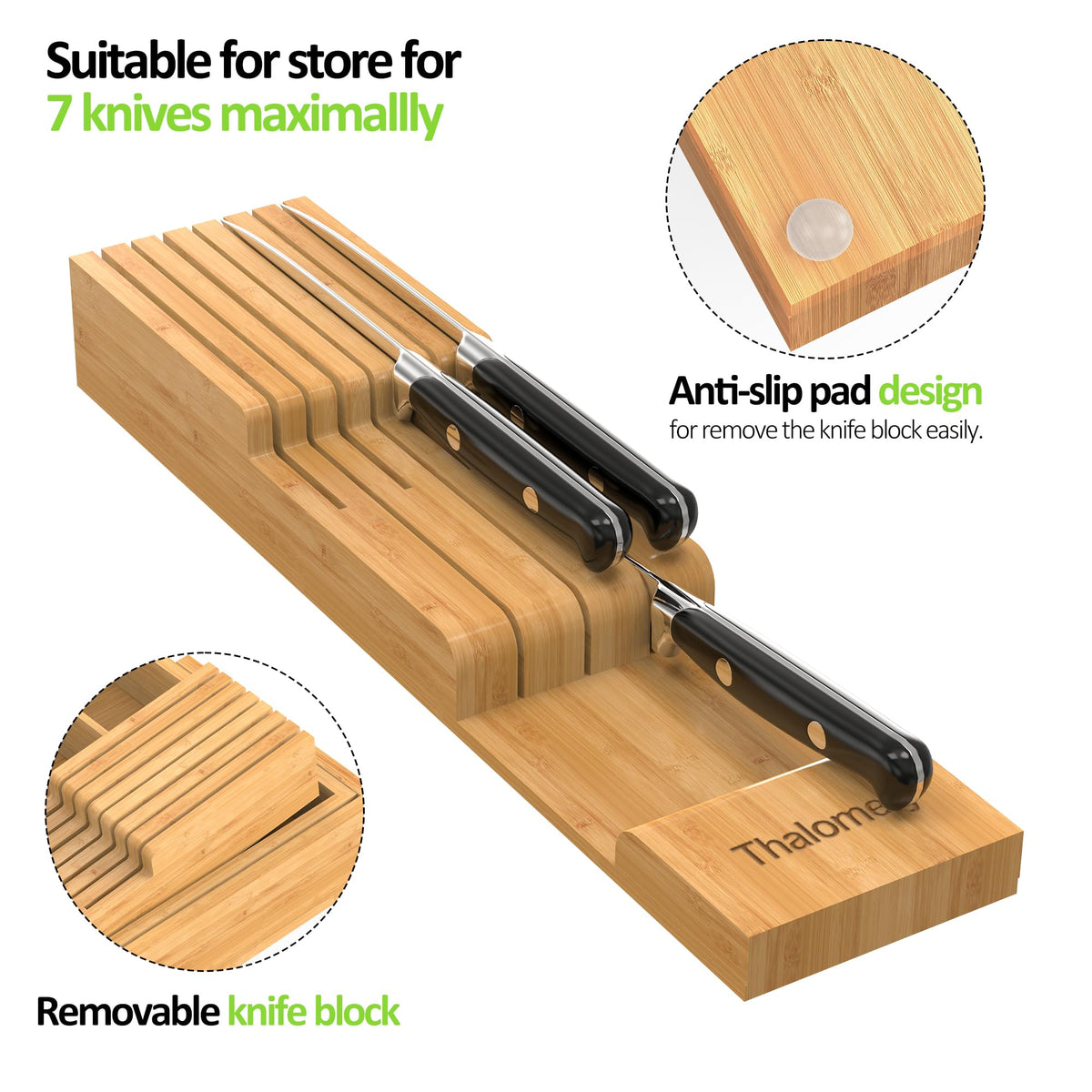 Thalomely FSC-certified bamboo offers durable, sustainable kitchen organization.