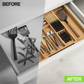 Thalomely knife block includes anti-slip pads for stable placement.