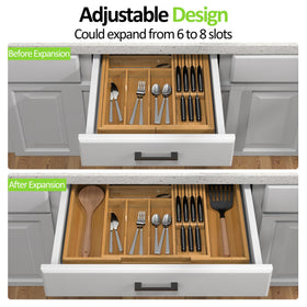 Thalomely eight-compartment organizer neatly separates forks and spoons.