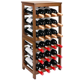 Thalomely wine rack 6-tier assembly demonstrates sturdy freestanding storage for up to 24 bottles.