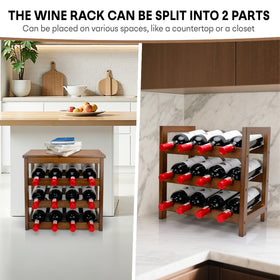 Thalomely wine rack bamboo texture highlights FSC-certified wood and natural grain.