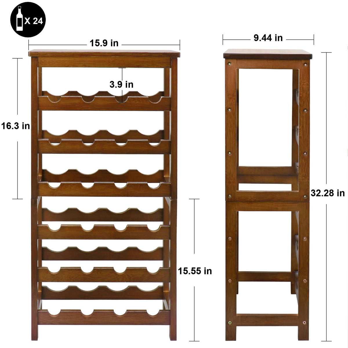 Thalomely wine rack tilted storage helps keep corks moist while easy access.