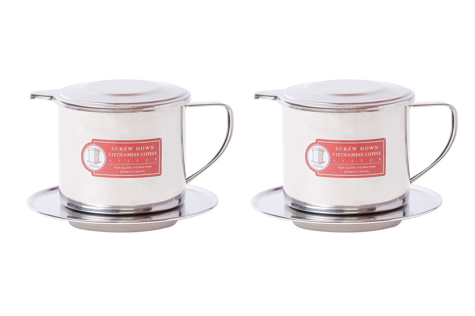Thang Long phin four-piece filter assembly shown for precise brew strength control.