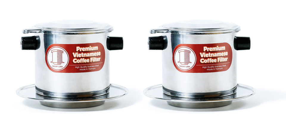 Thang Long 8oz stainless steel Vietnamese coffee filter press close-up highlighting heat retention