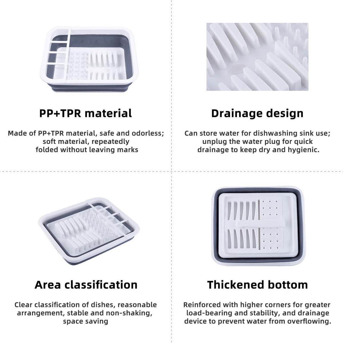 Thanstar collapsible dish drainer folded for compact under-sink storage.