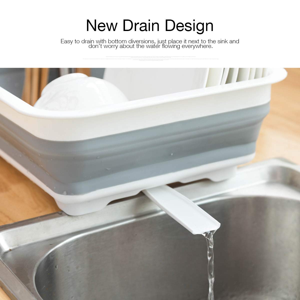 Thanstar dish drying rack sits neatly on counters for everyday use.