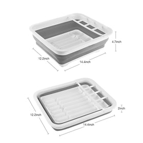 Thanstar dish drying rack with built-in utensil area keeps cutlery organized.