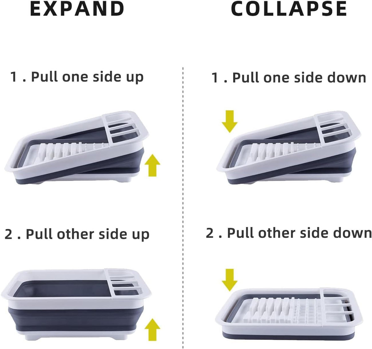 Thanstar foldable dish drainer on compact kitchen counter for travel