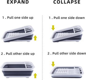 Thanstar foldable dish drainer on compact kitchen counter for travel