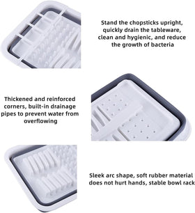 Thanstar utensil drying rack with built-in compartment