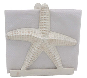 THDC star-distressed off-white metal napkin holder for dining tables.