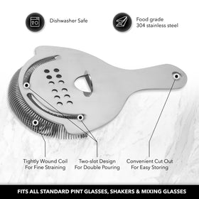 The Art of Craft Hawthorne Strainer top view highlights the fine coil design for precise filtration.