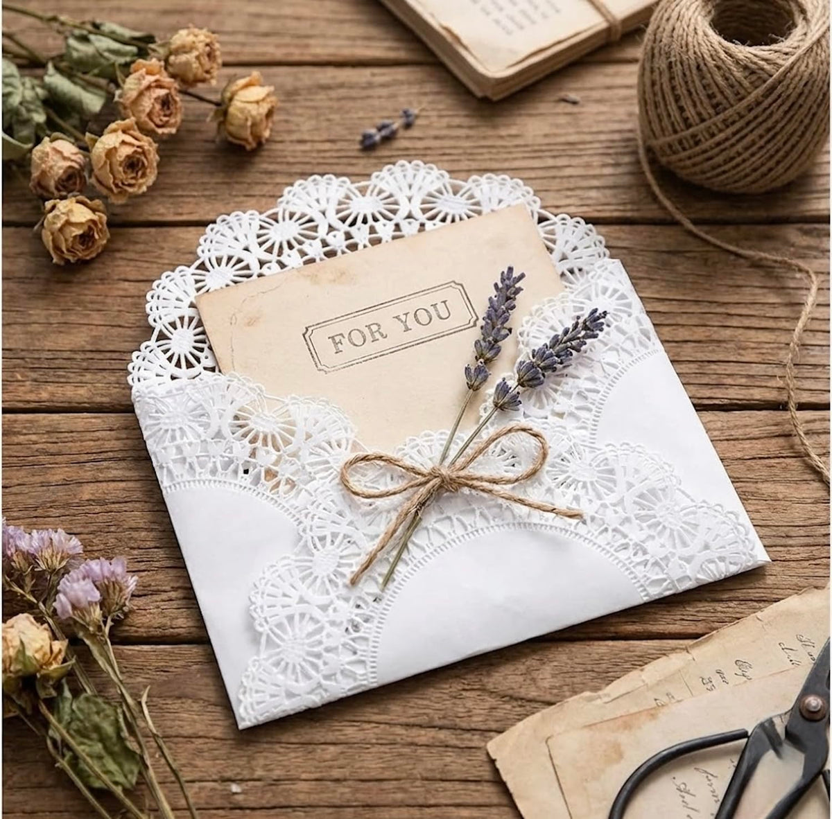 The Baker Celebrations 6-inch doilies showcase cakes with classic elegance.