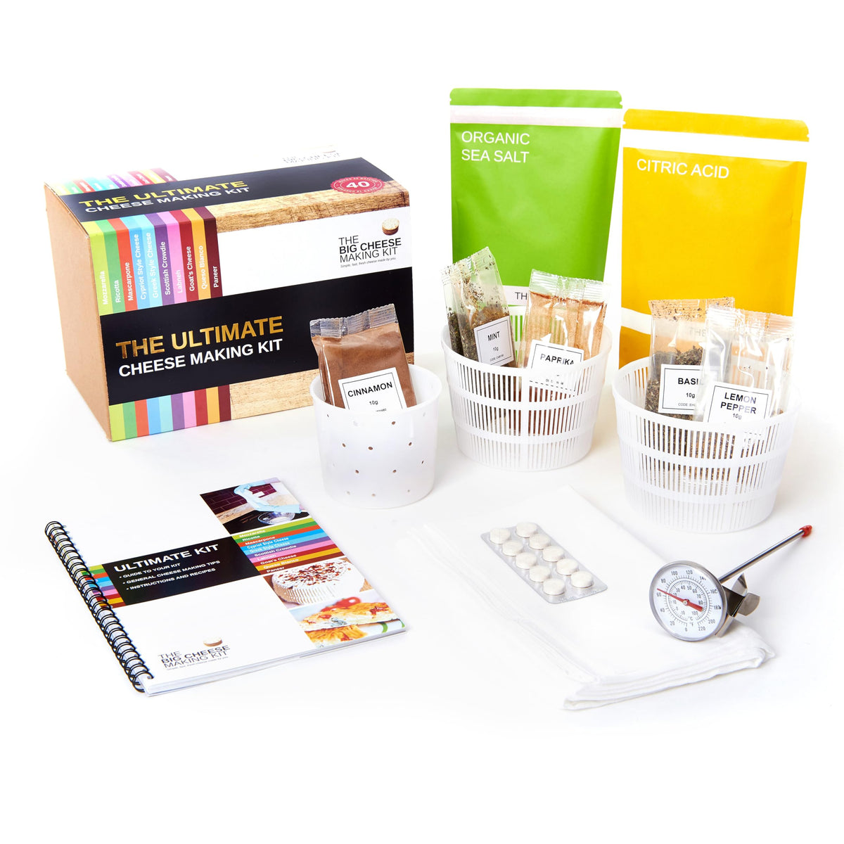 The Big Cheese Making Kit main packaging shows an easy at-home cheese project.