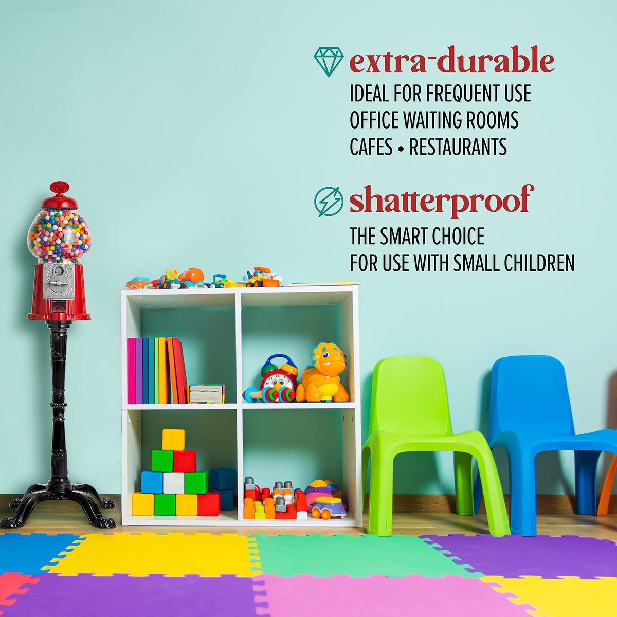 The Candery 15-inch gumball machine compatibility ensures easy, quick replacement.