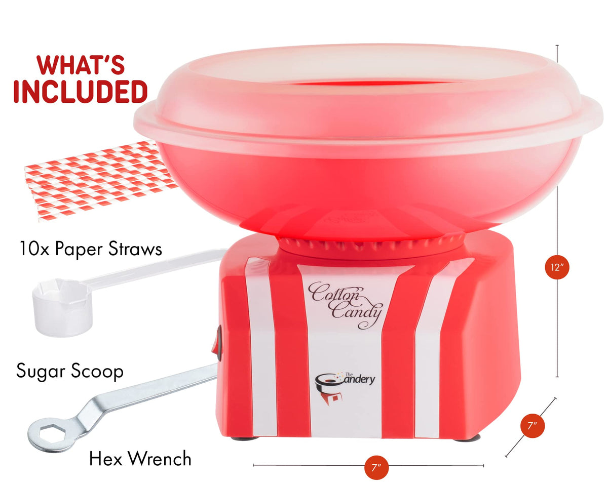 Top-view of The Candery cotton candy machine on a clean counter