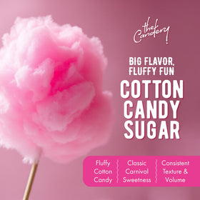 The Candery Raspberry Blue flavor cotton candy sugar jar for party-ready color