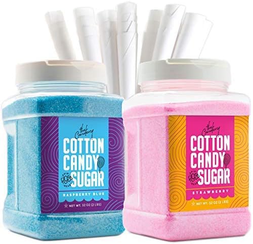 The Candery Raspberry Blue cotton candy sugar 32oz jar for home flavoring.