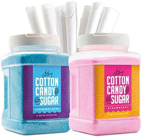 The Candery Raspberry Blue cotton candy sugar 32oz jar for home flavoring.