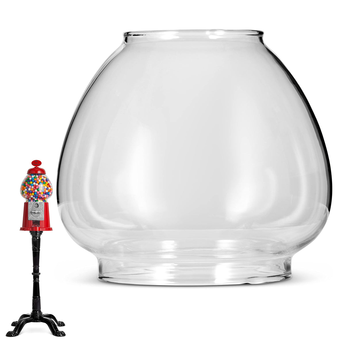 The Candery shatterproof bowl keeps gumballs secure during active play.