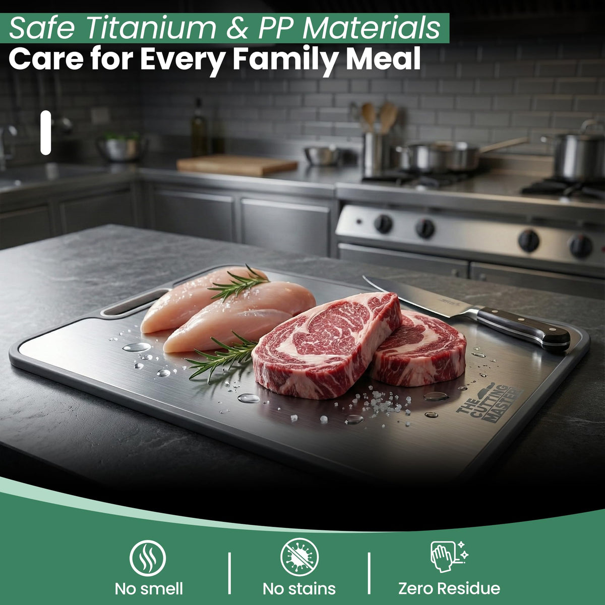 The Cutting Master modern kitchen upgrade adds a sleek, professional look.