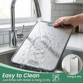 The Cutting Master board's deep juice groove catches liquids to protect counters.