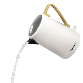The Display Guys kettle cool-touch handle prevents burns while pouring.