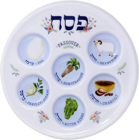 The Dreidel Company Deluxe 10-inch Seder Plate is reusable and easy to wipe clean.