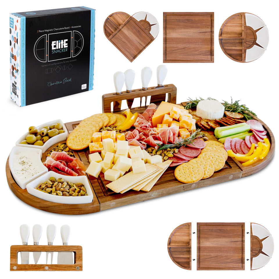 The Elite Snacker large charcuterie board on display for stylish entertaining