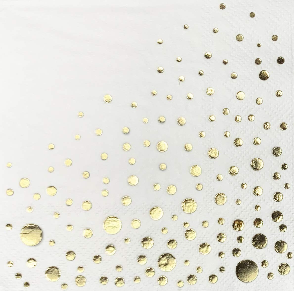 The Essential Concierge gold foil design napkins add a glamorous touch to celebrations.