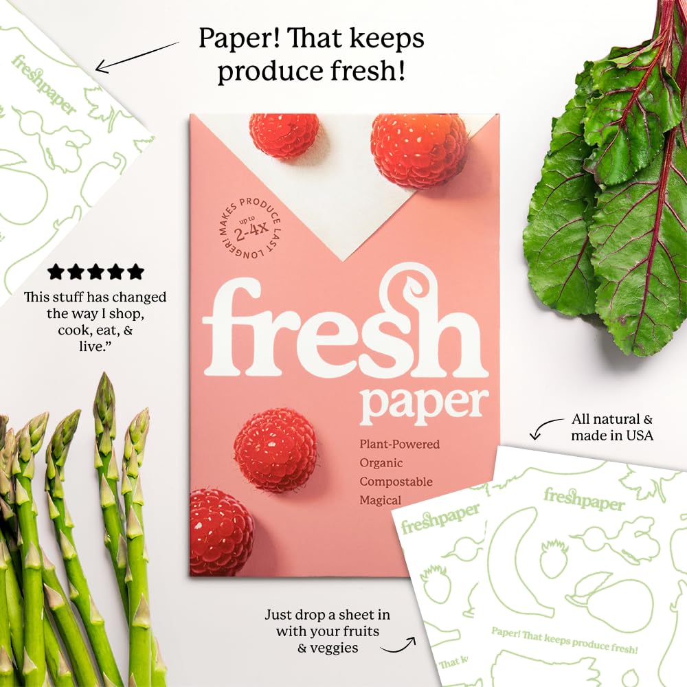 FreshPaper sheets placed in a fridge drawer extend produce life.