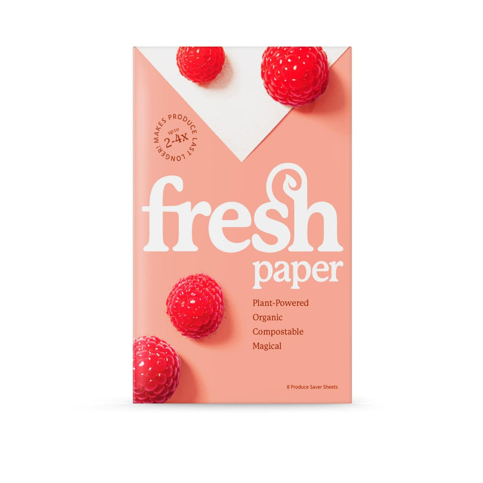 The FreshGlow Co FreshPaper sheets in a bowl preserve produce freshness.