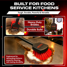 THE FRYOILSAVER COMPANY deep-fryer cleaning action removes baked-on grease effectively