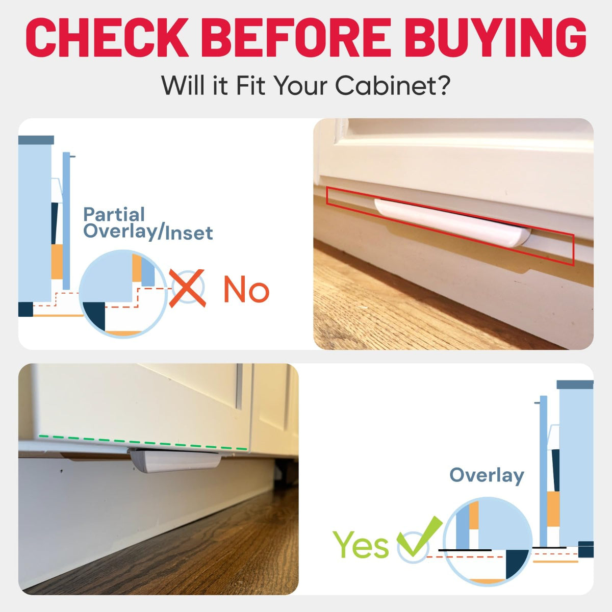 The Handless Handle fitment guide helps ensure proper protrusion for easy operation.