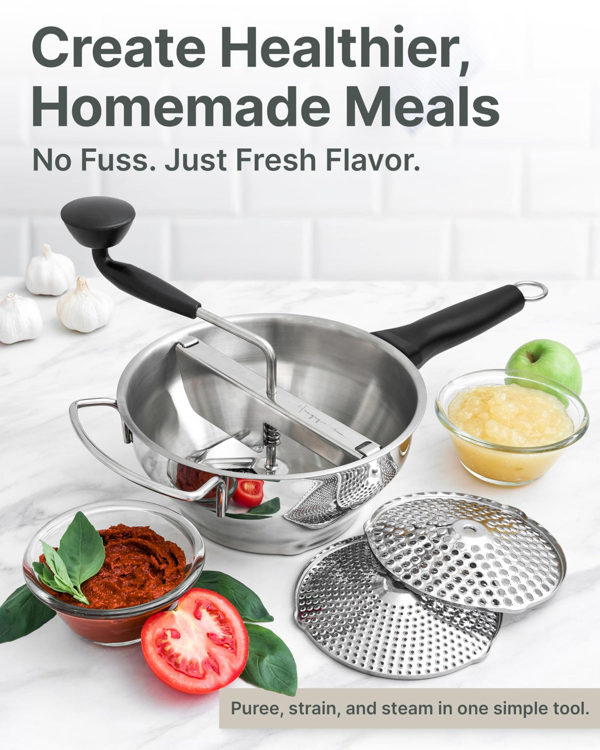 The Hungry Artisan stainless steel design ensures durable, easy cleanup.